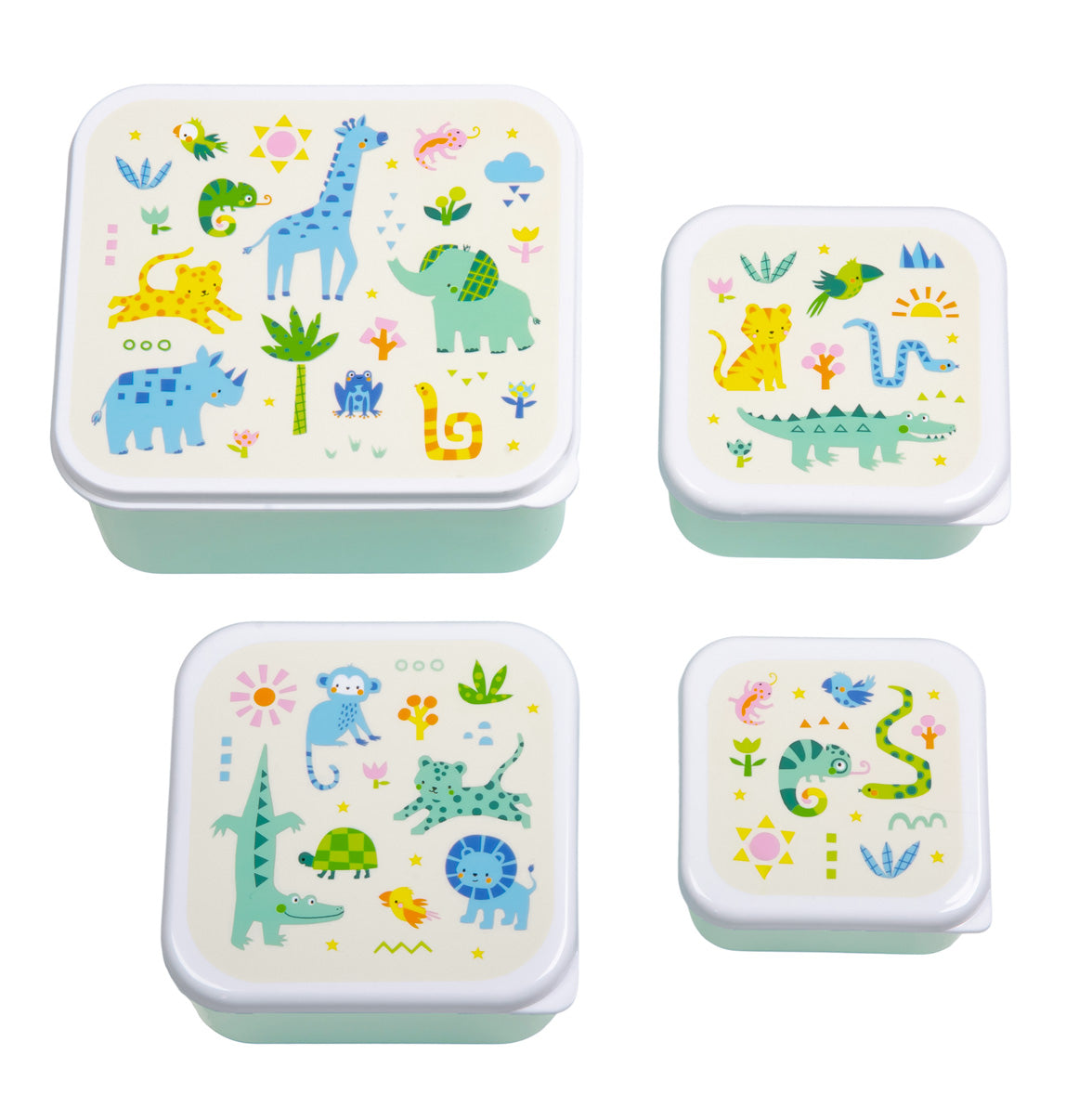 A little lovely company: Σετ 4 δοχεία φαγητού Lunch &amp; Snack Box -Jungle SBSEJUMI87
