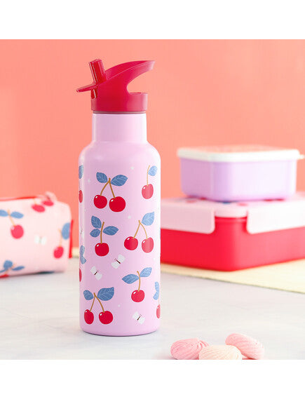 A Little Lovely Company: XL Μπουκάλι με διπλό τοίχωμα από ανοξείδωτο ατσάλι 500ml - Cherries DBSXCH92
