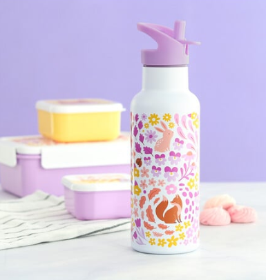 A Little Lovely Company XL Μπουκάλι με διπλό τοίχωμα από ανοξείδωτο ατσάλι 500ml - Flower garden DBSXFG93