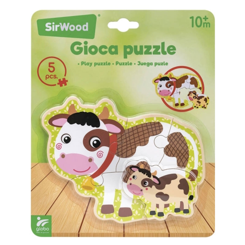 Sirwood Ξύλινο Παζλ Με Ζωάκια (αγελάδα)