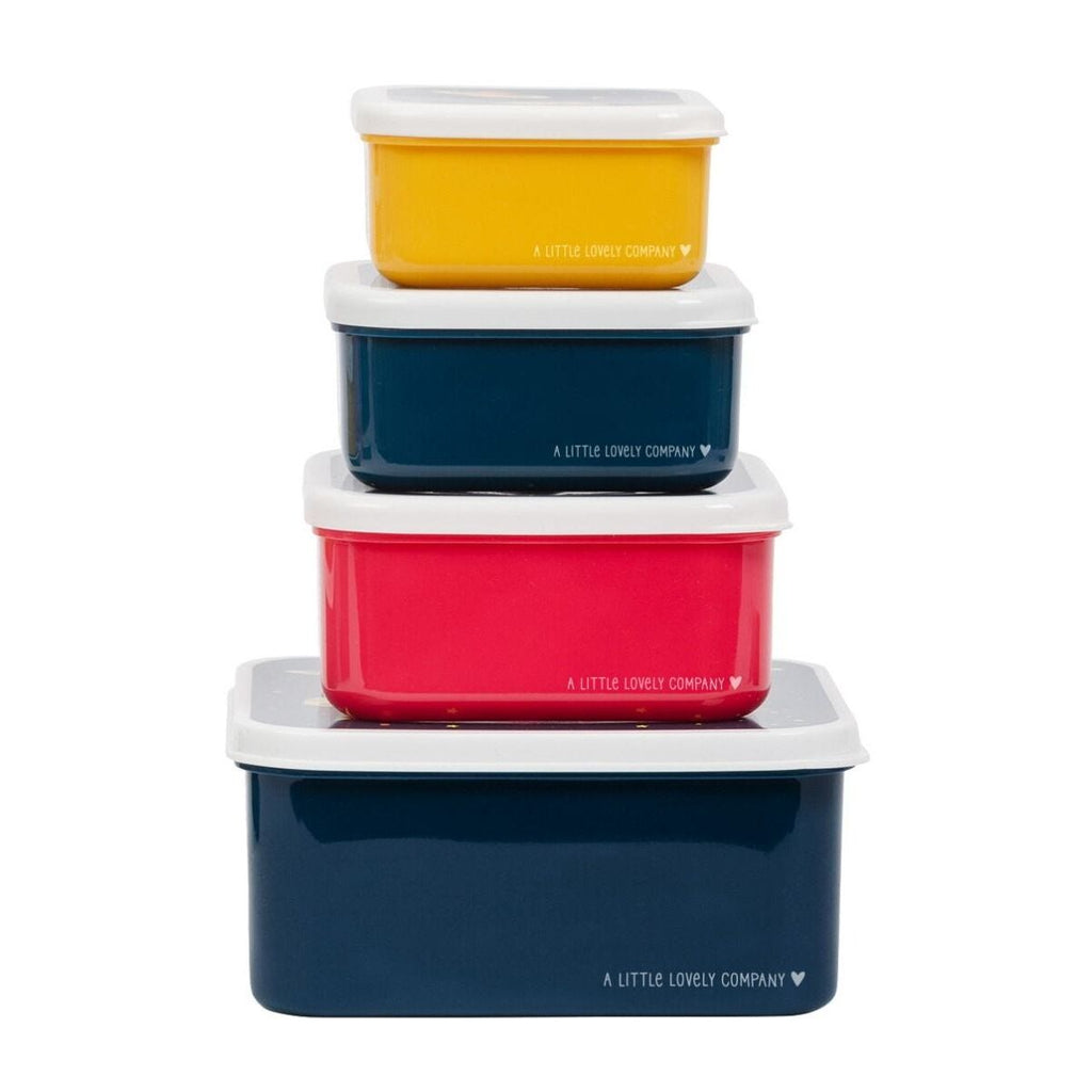 A little lovely company Σετ 4 δοχεία φαγητού Lunch &amp; Snack Box Space SBSESP21