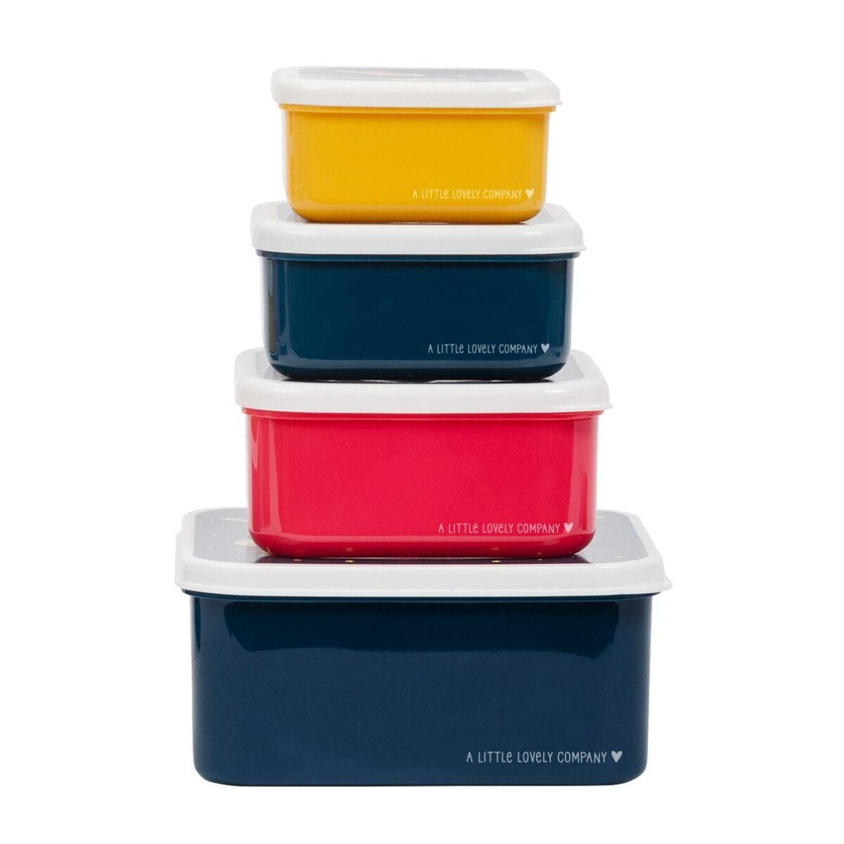 A little lovely company Σετ 4 δοχεία φαγητού Lunch &amp; Snack Box Space SBSESP21