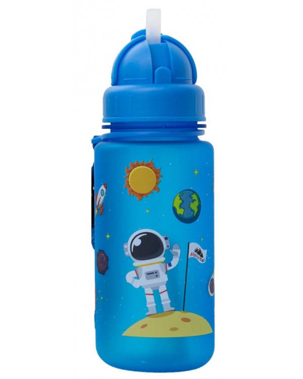 AlpinTec Παγούρι Kids 400Ml Space - Διάστημα Με Καλαμάκι Μπλε C-400BE-SPC