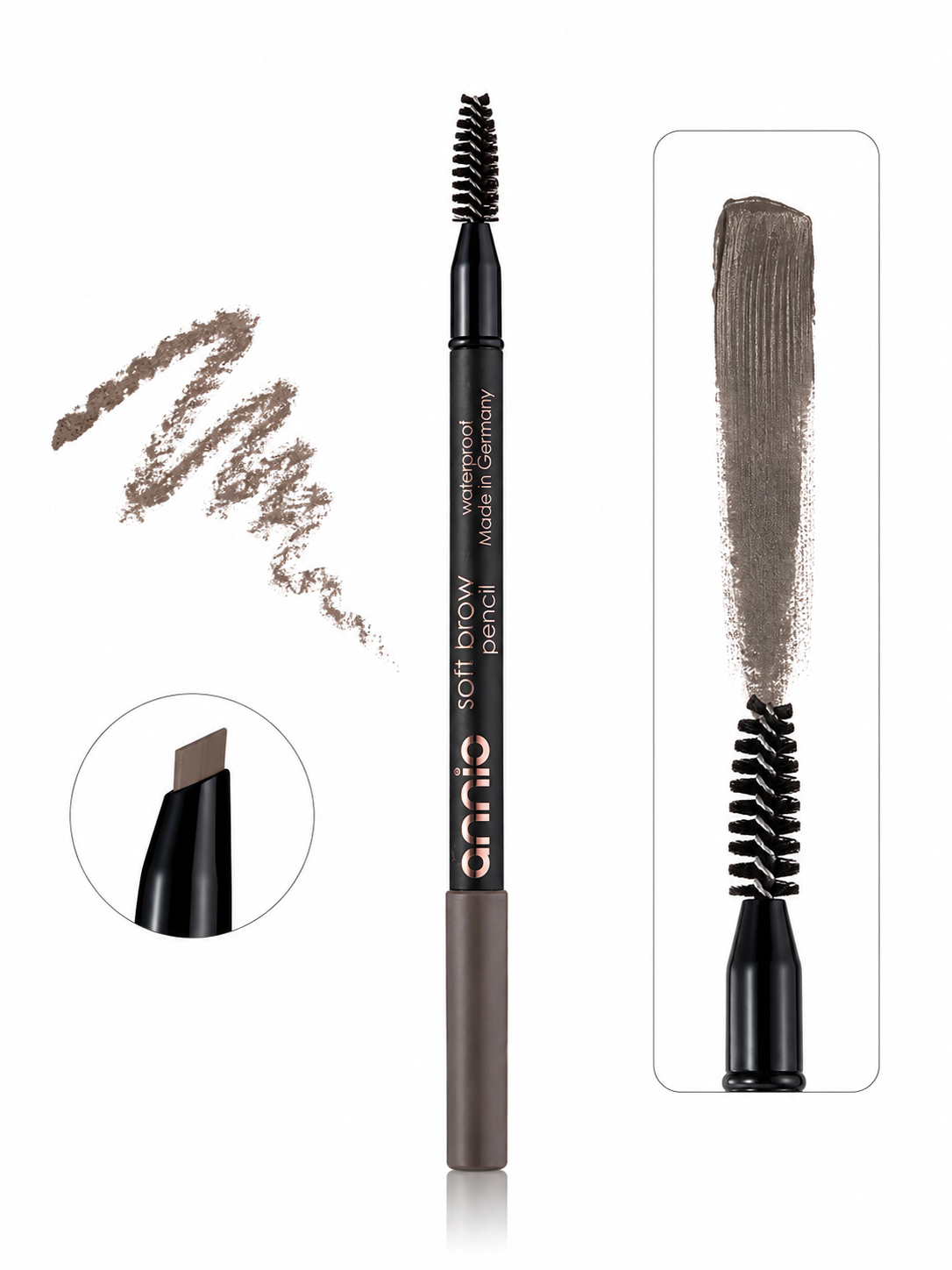 Annie Soft Brow Pencil Waterproof – Made in Germany 02 Dark Brown