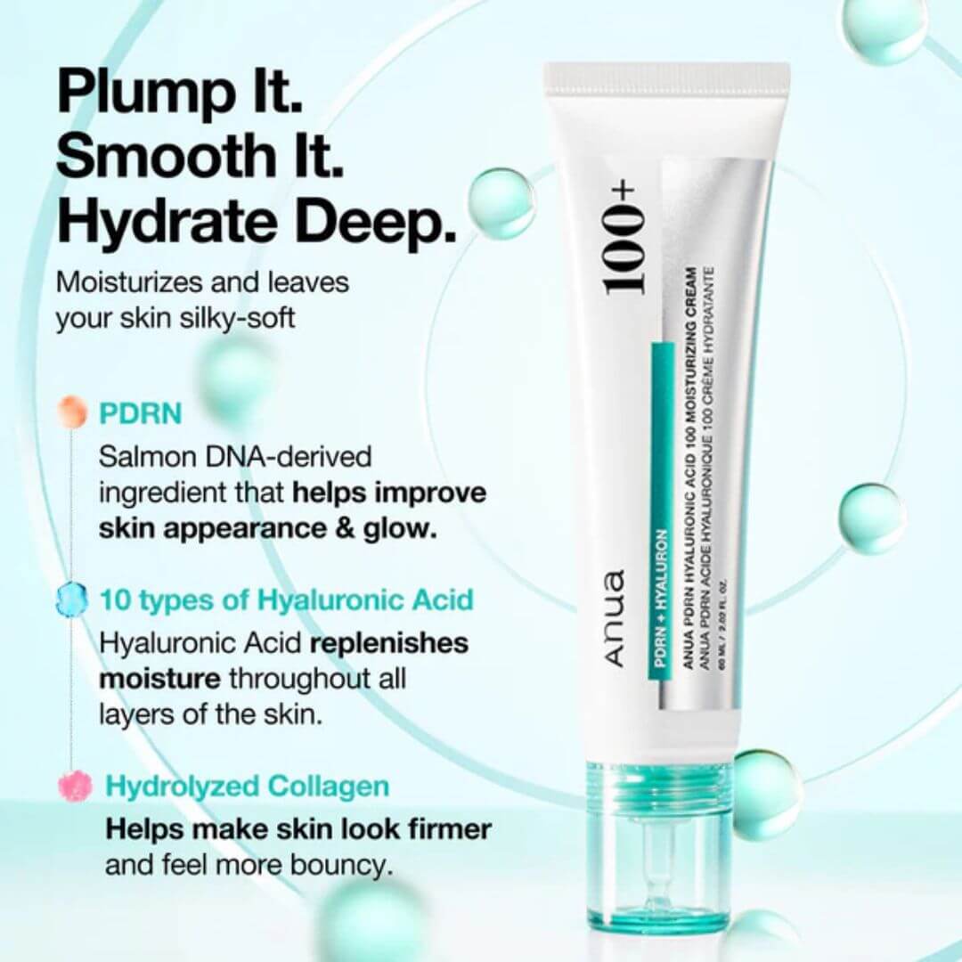 PDRN Hyaluronic Acid 100 Moisturizing Cream - Ενυδατική Κρέμα Για Λάμψη & Ελαστικότητα 30ml | ANUA