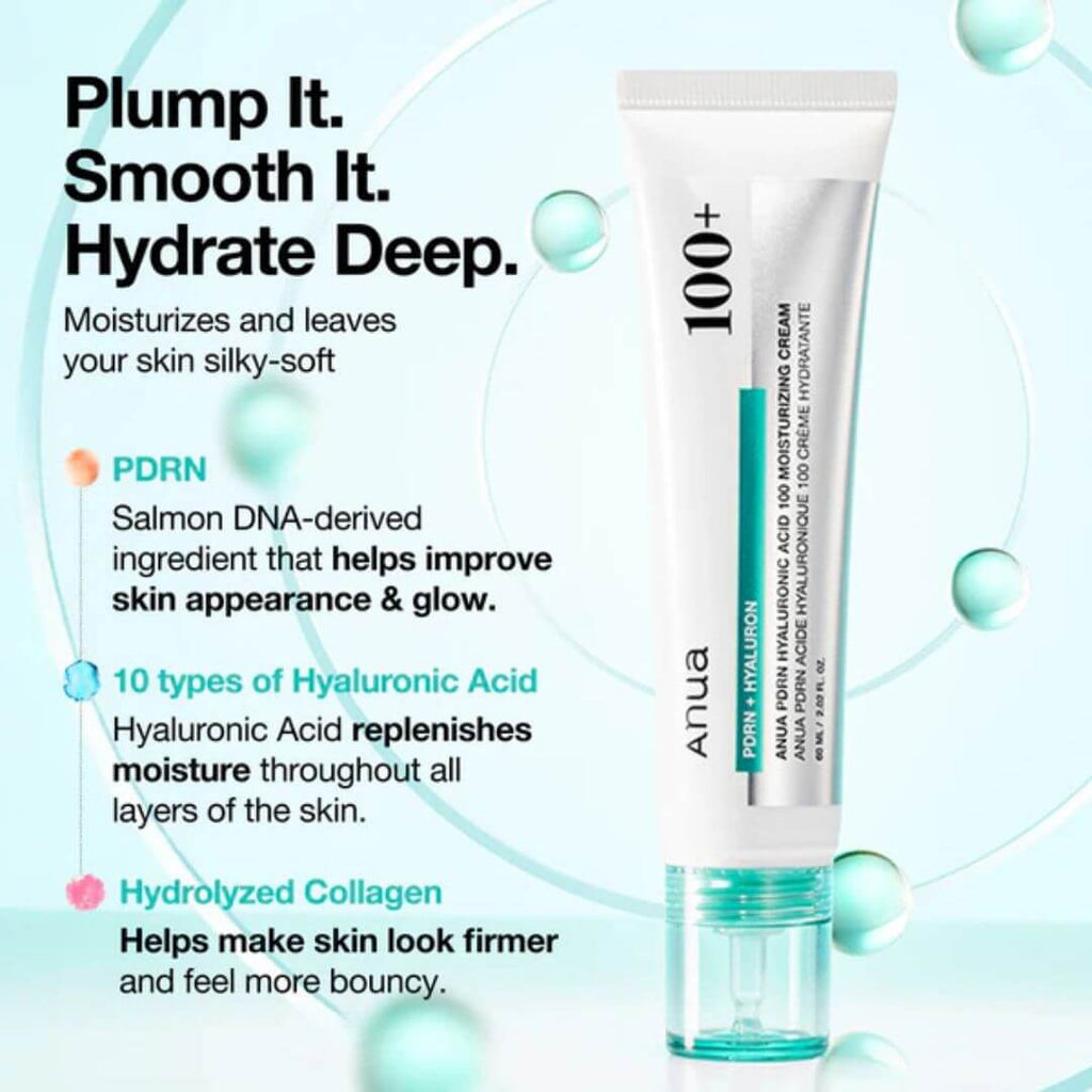 PDRN Hyaluronic Acid 100 Moisturizing Cream - Ενυδατική Κρέμα Για Λάμψη & Ελαστικότητα 30ml | ANUA