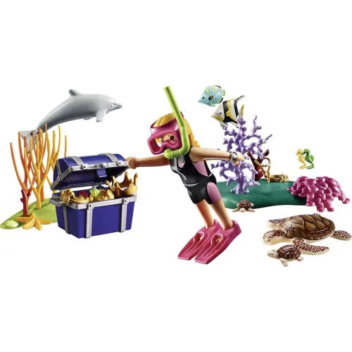 Playmobil Aqua Park Gift Set Δύτρια με σεντούκι θησαυρού