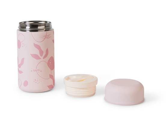 Saro Θερμός Φαγητού Leaves Dusty Pink 500ml 52242