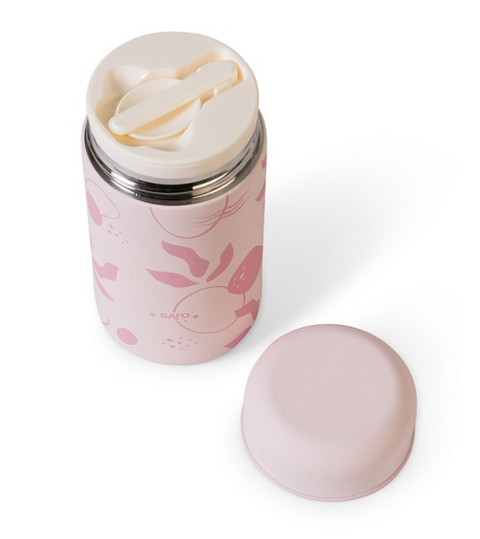 Saro Θερμός Φαγητού Leaves Dusty Pink 500ml 52242