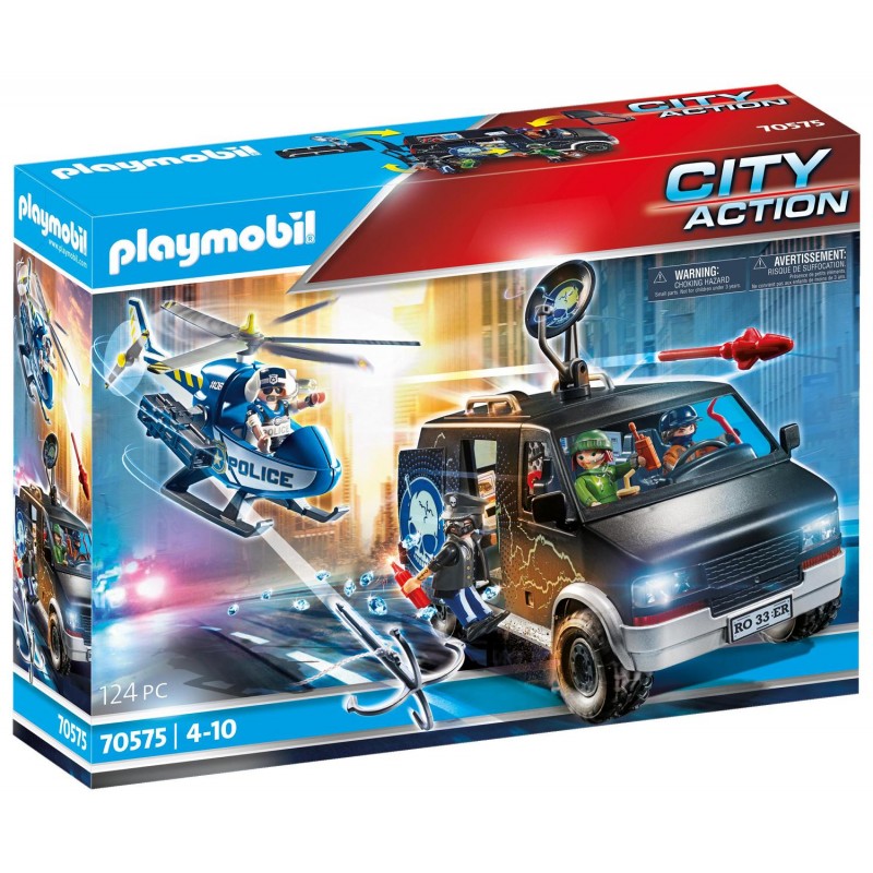 Playmobil Αστυνομικό Ελικόπτερο Και Ληστές Με Βαν 70575