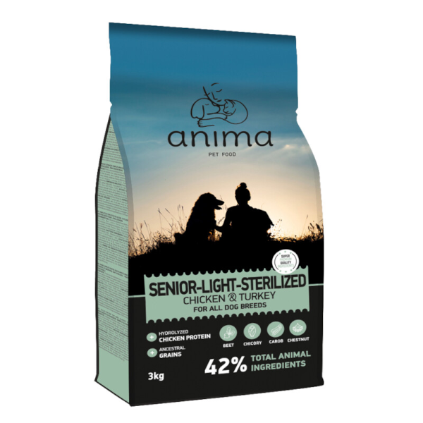 Anima Senior Light &amp; Sterilized Chicken &amp; Turkey 3kg