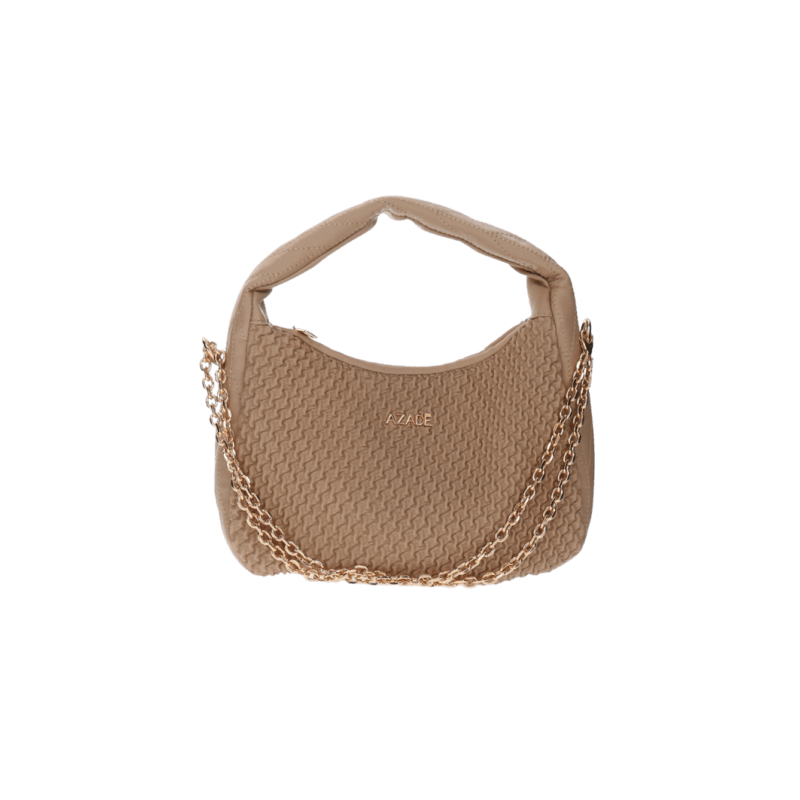Μπεζ Τσάντα Ώμου &amp; Χιαστί με Αλυσίδα – Shoulder Bag | Azade