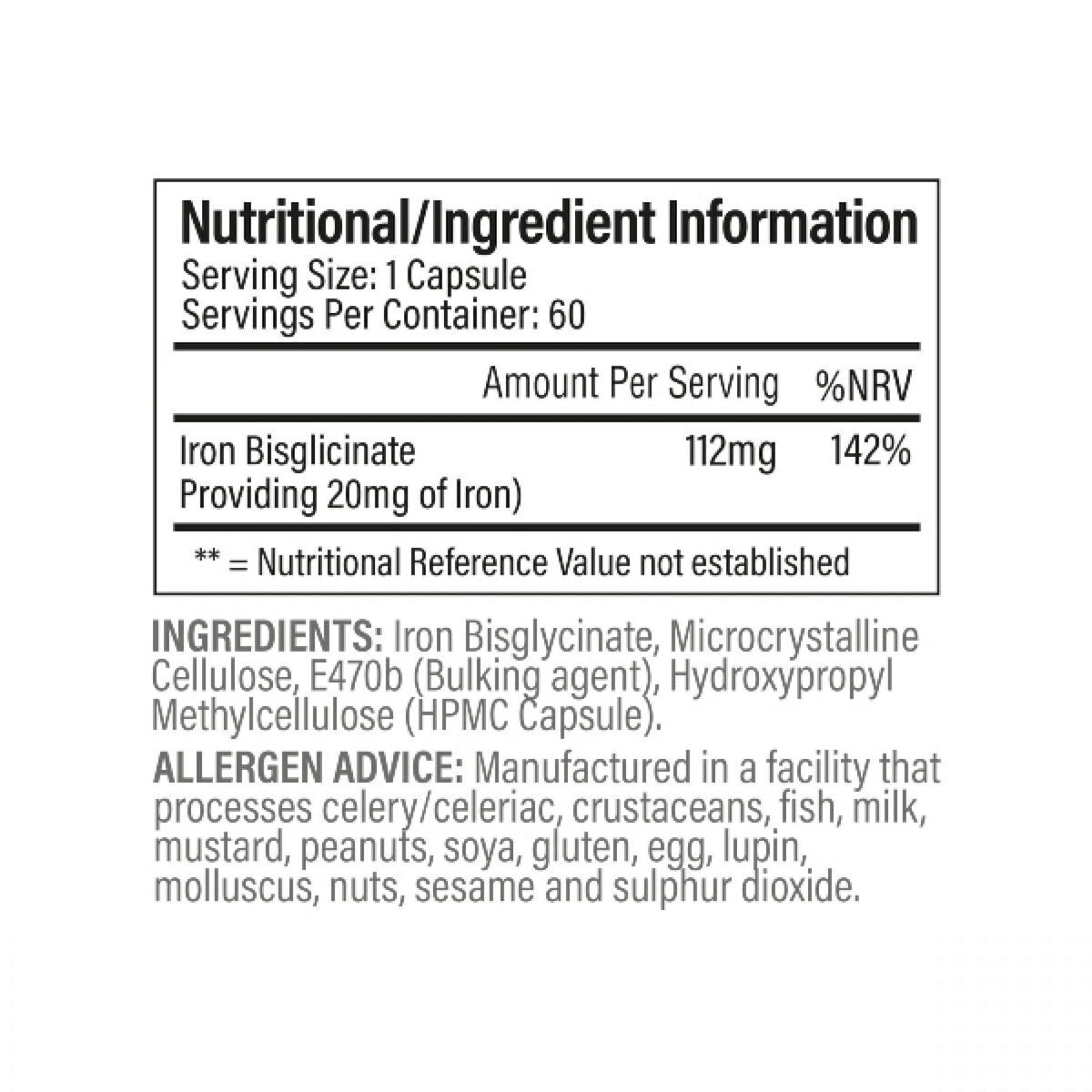 TbJp Iron Bisglycinate 60 Capsules