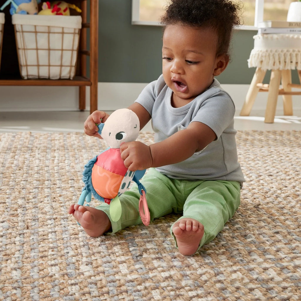 Fisher-Price Baby Stroller Toy Planet Friends Sea Me Bounce Turtle With Teether
