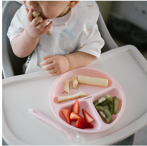 BabyOno: Πιάτο σιλικόνης με βεντούζες και χωρίσματα- Ροζ BN1482/02