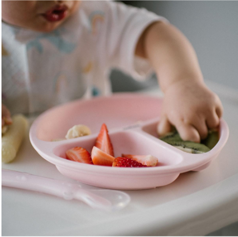 BabyOno: Πιάτο σιλικόνης με βεντούζες και χωρίσματα- Ροζ BN1482/02