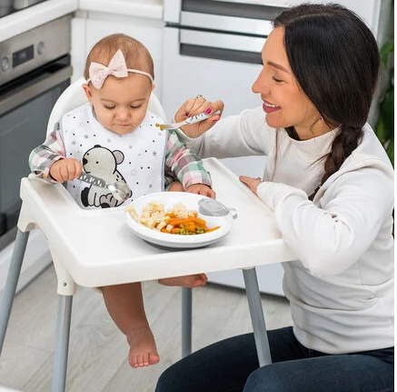 BabyOno Σετ κουτάλι και πιρούνι από ανοξείδωτο ατσάλι Ροζ-Γκρι BN1065/02 BN1065/02