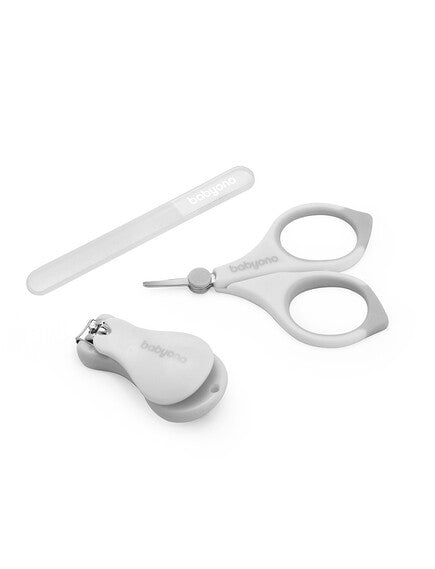 BabyOno: Σετ περιποίησης νυχιών για το μωρό με θήκη-Άσπρο BN398/03