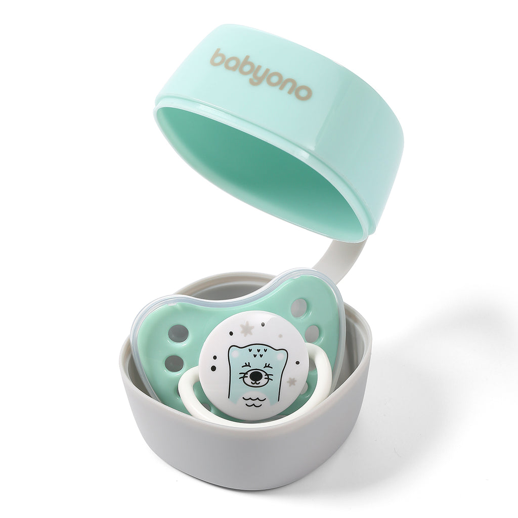 BabyOno: Θήκη πιπίλας - Γκρι και Μέντα BN535/02