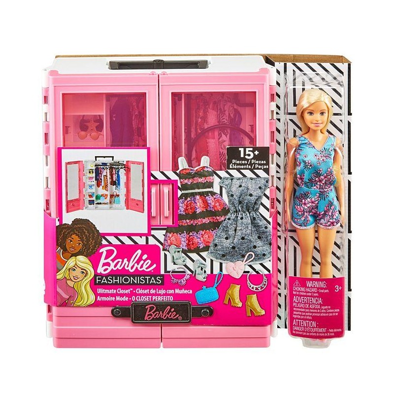 Mattel Barbie Fashionistas Η Ντουλάπα Της Barbie Με Κούκλα GBK12