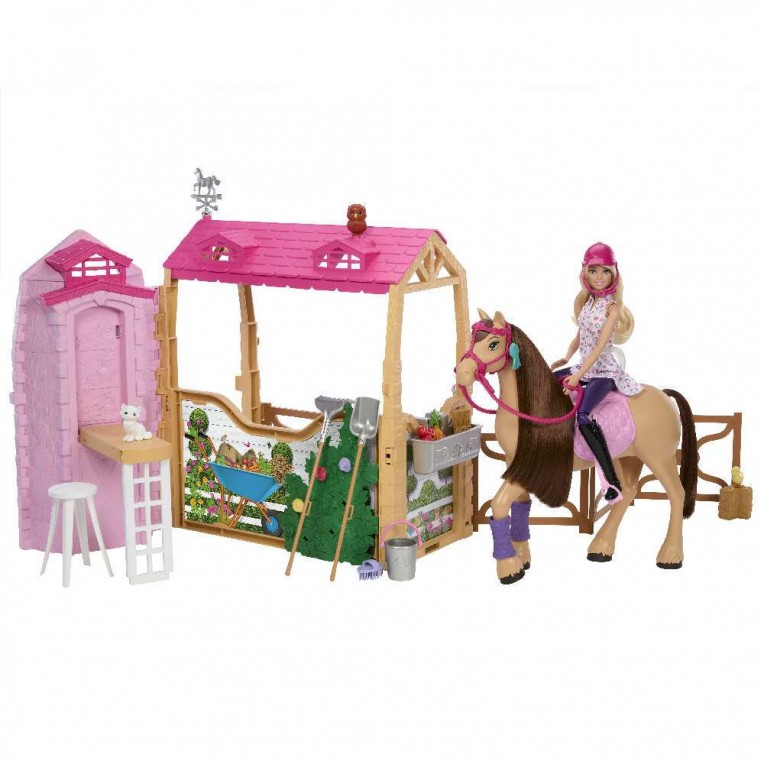 Barbie Mysteries The Great Horse Chase Σετ Παιχνιδιού Στάβλος (HXJ44)