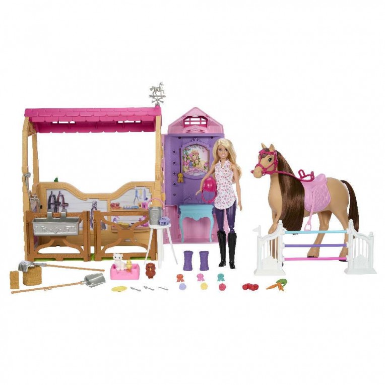 Barbie Mysteries The Great Horse Chase Σετ Παιχνιδιού Στάβλος (HXJ44)