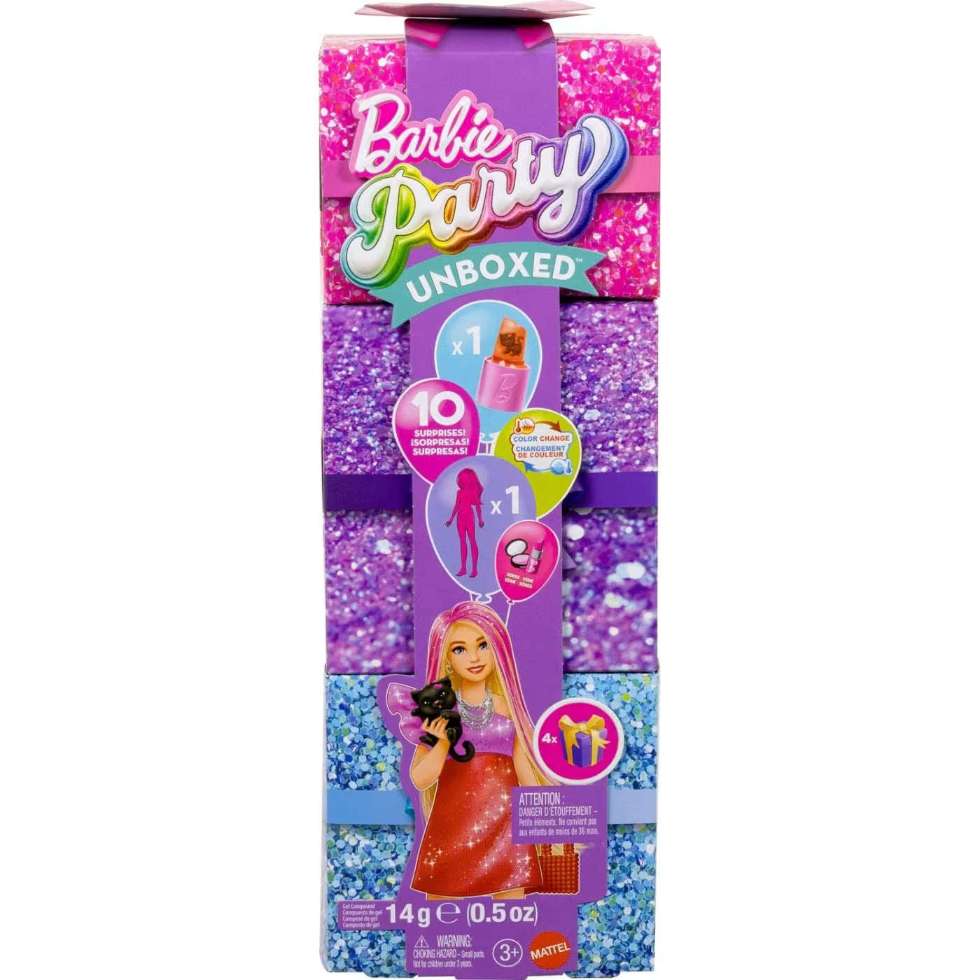 Barbie Party Unboxed Glam Party Κούκλα Red Sparkle με Αξεσουάρ και 10 Εκπλήξεις (JFY68)