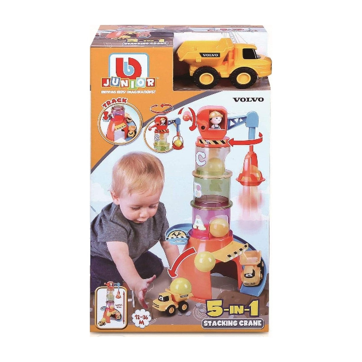 Bburago Bb Junior Γερανός στοίβαξης 5 σε 1 Volvo Stacking Crane