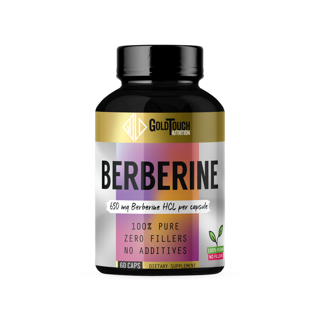 Berberine HCL (650mg/cap) No fillers -60caps-Gold Touch Nutrition