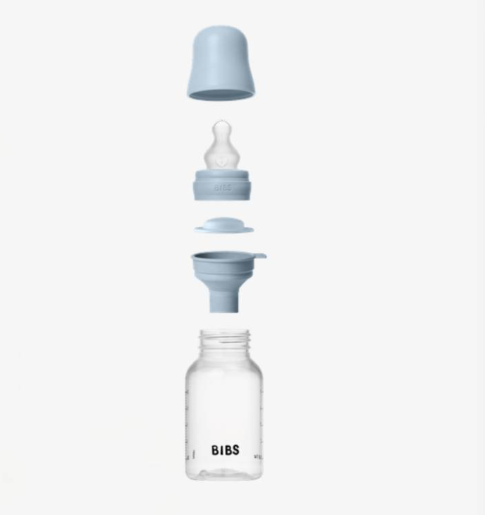 Bibs ολοκληρωμένο σετ μπιμπερό πλαστικό 150ml round silicone slow flow baby blue 50161231