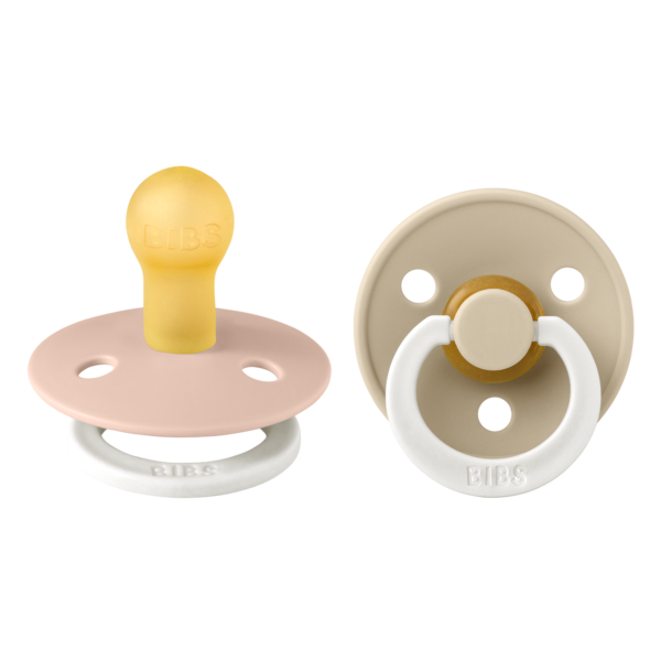 Bibs σετ πιπίλες 2τμχ–colour latex– blush/Vanilla glow– στρόγγυλη  No1
