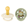 Bibs X Moomins colour Σετ πιπίλες 2τμχ – FRIENDS IVORY/SAGE MIX – Στρογγυλη No1 11031101