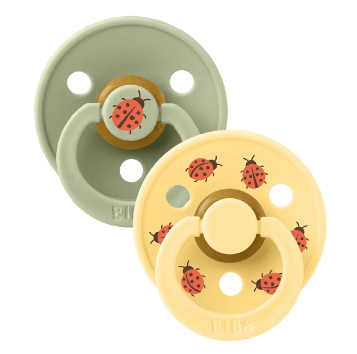 Bibs– studio colour collection σετ πιπίλες 2τμχ– ladybug latex sage mix- στρόγγυλη No1 11025102