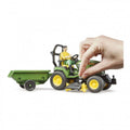 Bruder Τρακτεράκι για Γκαζόν John Deere με Κηπουρό και Τρέιλερ (BR062104)