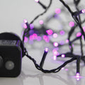 240 Led Σειρά 3mm,31V, 8 Προγράμματα, με Μετασχηματιστή , Προέκταση Παροχής 300cm, Πράσινο Καλώδιο, Μωβ Led ανα 5εκ. IP44
