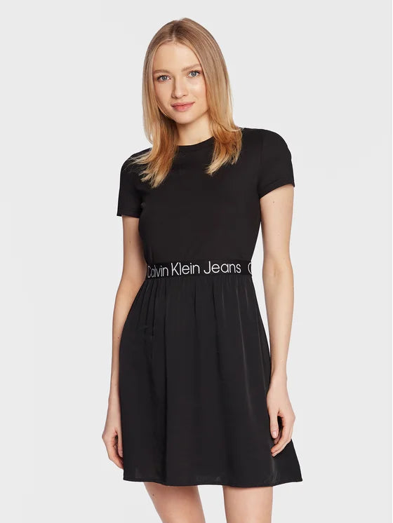 Calvin Klein Mini All Day Φόρεμα Κοντομάνικο Μαύρο