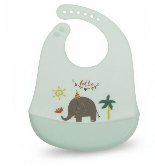 Camberritos Σαλιάρα Σιλικόνης Hello Elephant Μέντα 11024-5