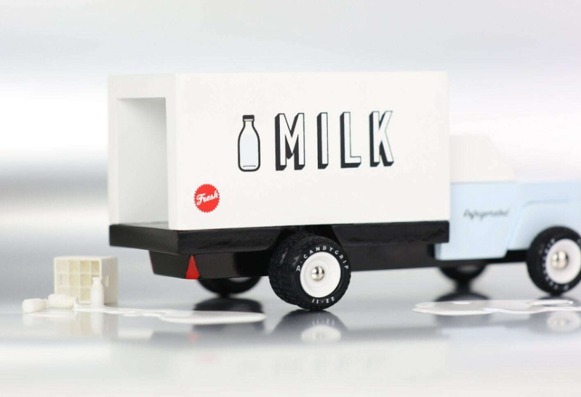 Candylab Americana Ξύλινο Όχημα  Milk Truck (Λευκό-Γαλάζιο) BG-6-2585