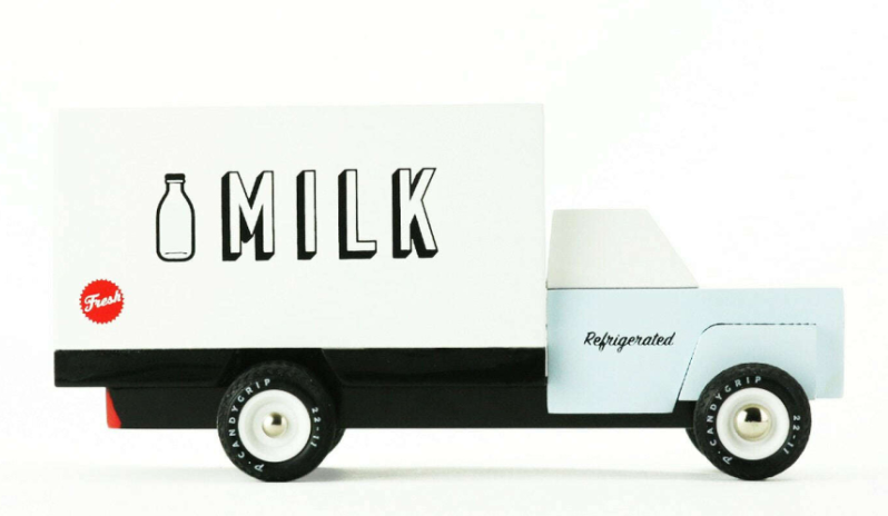 Candylab Americana Ξύλινο Όχημα  Milk Truck (Λευκό-Γαλάζιο) BG-6-2585