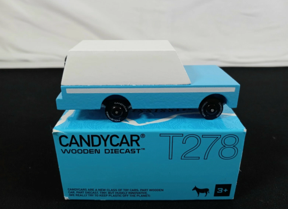 Candylab Toys Mule Wooden Model Car Blue White Truck CL008553