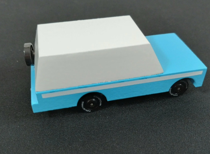 Candylab Toys Mule Wooden Model Car Blue White Truck CL008553