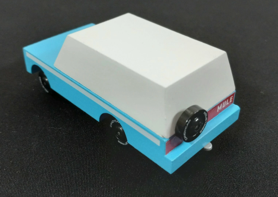 Candylab Toys Mule Wooden Model Car Blue White Truck CL008553