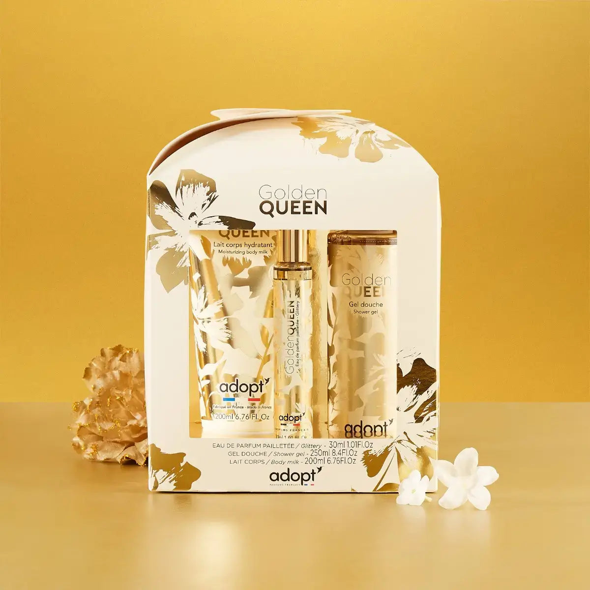 Golden Queen Gift Box Eau De Parfum - Shower Gel - Body Milk | Adopt