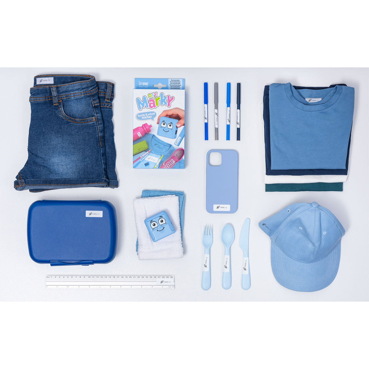 COLOP Arts &amp; Crafts Σφραγίδα Υφασμάτων &amp; τάπερ DIY Marky - Blue COL-168346