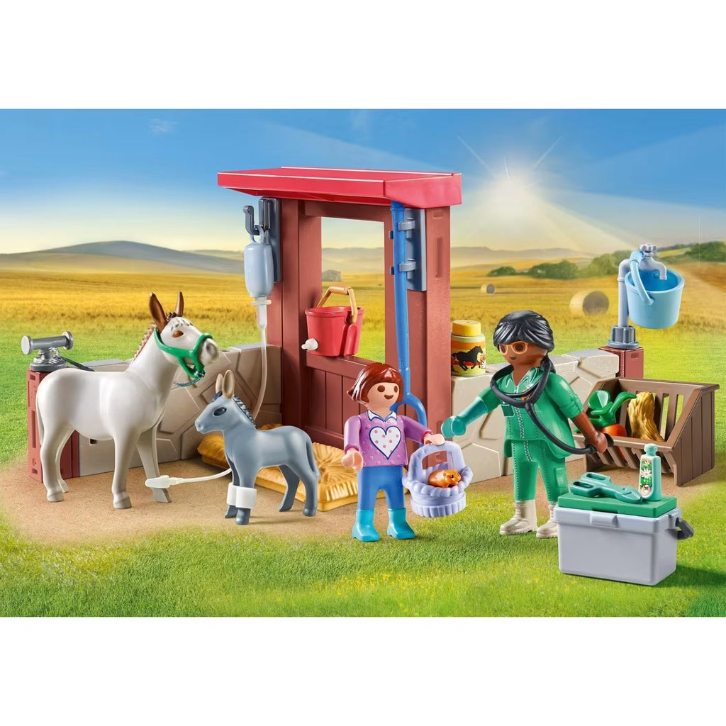 Playmobil country starter pack φροντίζοντας τα γαϊδουράκια 71471