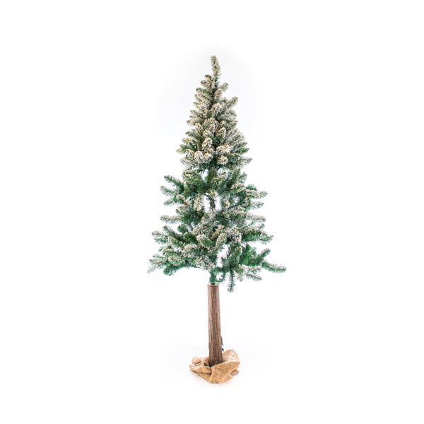 180εκ. 'Ελατο Χιονισμένο PVC, Ξύλινη Βάση σε Πουγκί