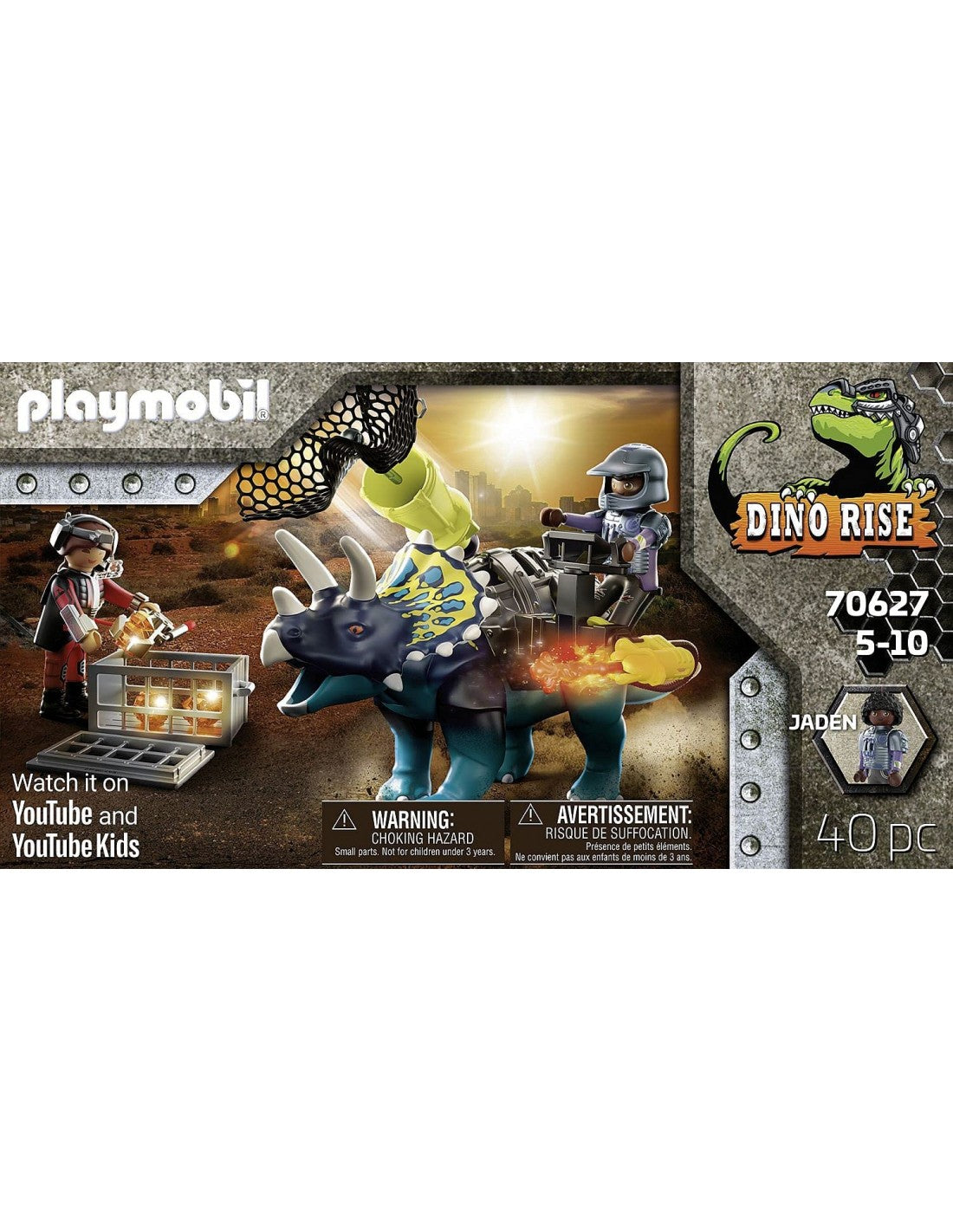 Playmobil Dino Rise Triceraptos: Τρικεράτωψ Με Πανοπλία-Κανόνι Και Μαχητές 70627