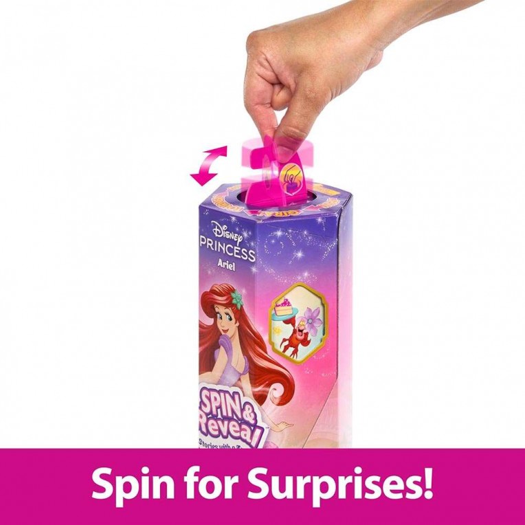 Disney Princess Spin & Reveal Κούκλα Άριελ με 11 Εκπλήξεις (HTV88)