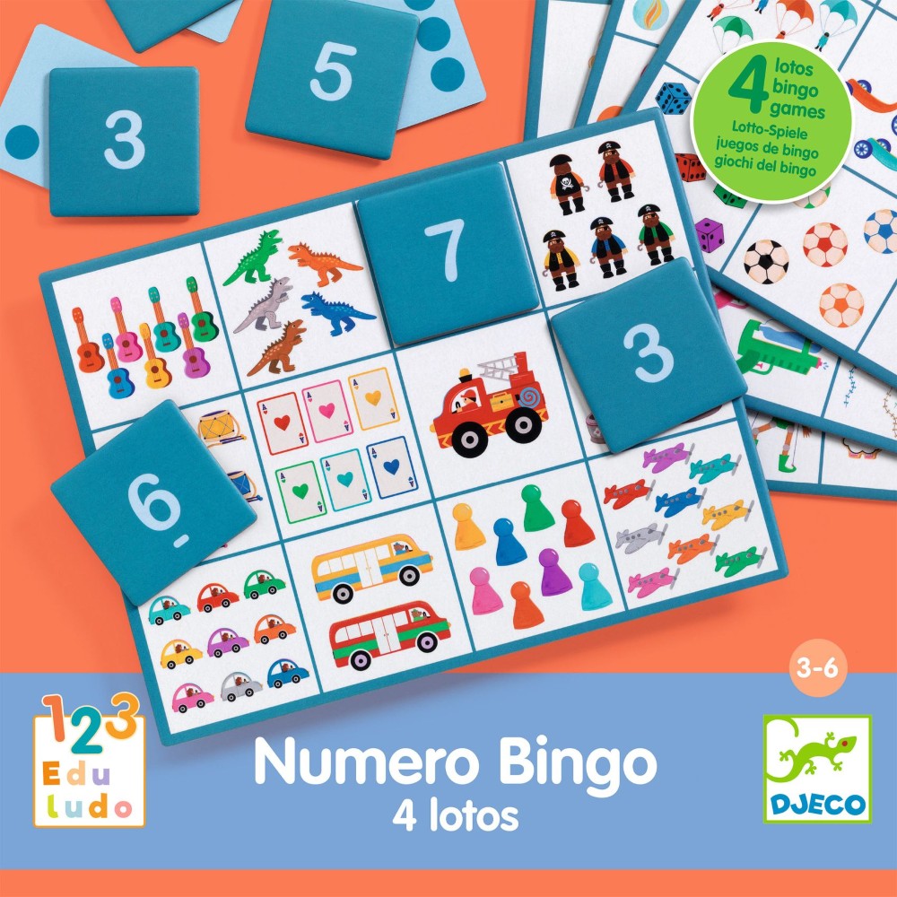 Djeco εκπαιδευτικό παιχνίδι επιτραπέζιο Bingo με αριθμούς 08281
