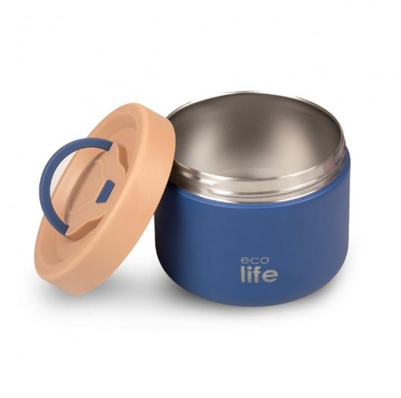 Ecolife Στρογγυλό Θερμός Φαγητού 650ml ΜΠΛΕ  33-B0-9063